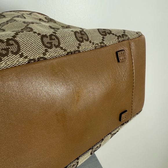 GUCCI GG monogram w/leather incl pouch very good cond Large vintage style - Picture 11 of 15